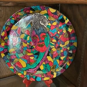 Hand painted and artist signed decorative platter.
